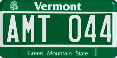 VT license plate AMT044