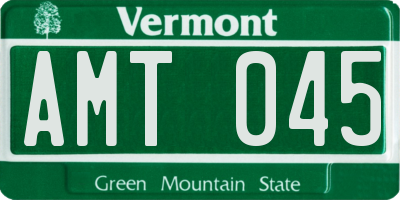 VT license plate AMT045