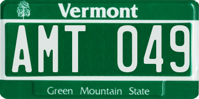 VT license plate AMT049