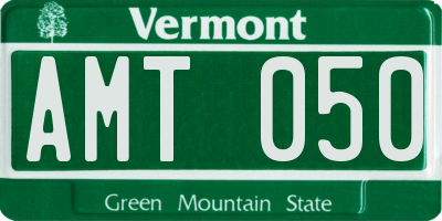 VT license plate AMT050
