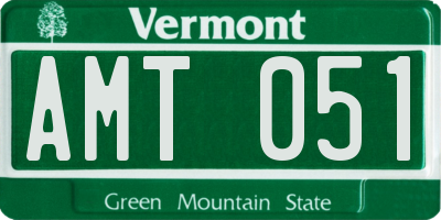 VT license plate AMT051