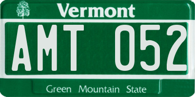 VT license plate AMT052