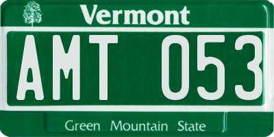 VT license plate AMT053
