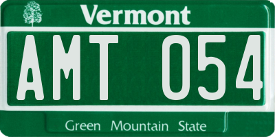 VT license plate AMT054