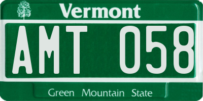 VT license plate AMT058