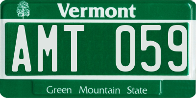 VT license plate AMT059