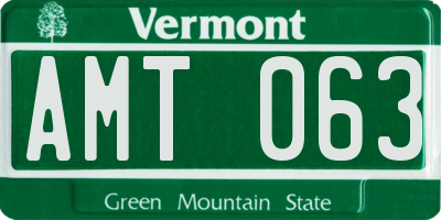 VT license plate AMT063