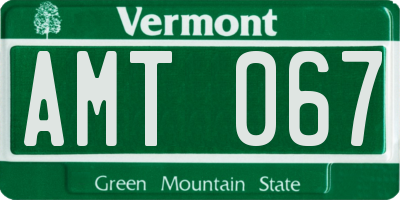 VT license plate AMT067