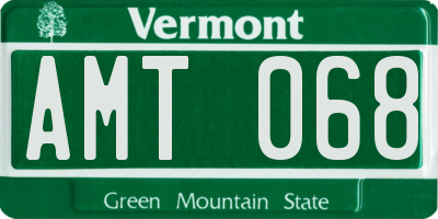 VT license plate AMT068