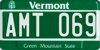 VT license plate AMT069
