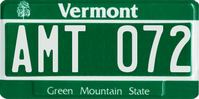 VT license plate AMT072