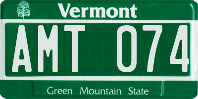 VT license plate AMT074