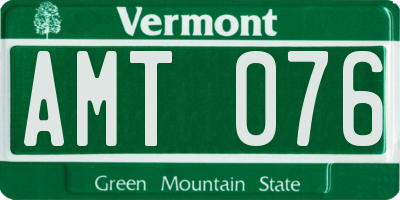 VT license plate AMT076