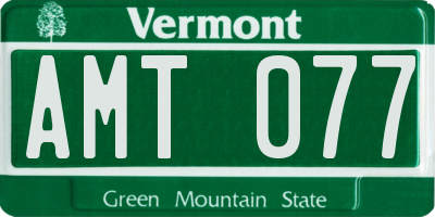 VT license plate AMT077
