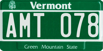 VT license plate AMT078
