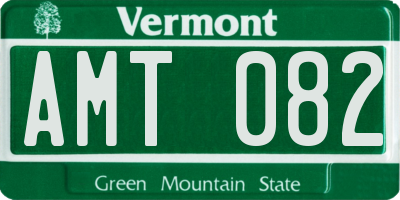 VT license plate AMT082