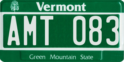 VT license plate AMT083