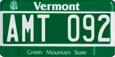 VT license plate AMT092