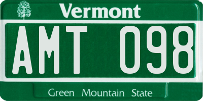 VT license plate AMT098