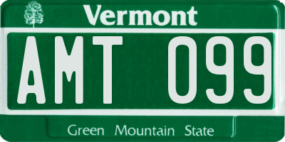VT license plate AMT099