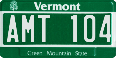 VT license plate AMT104