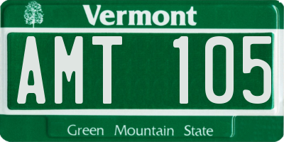 VT license plate AMT105
