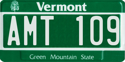 VT license plate AMT109