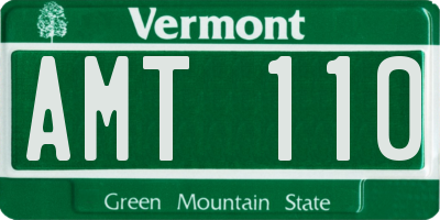VT license plate AMT110