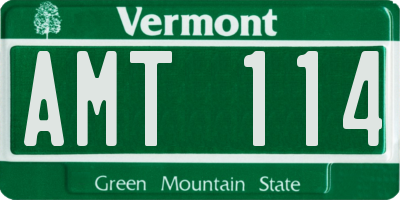 VT license plate AMT114