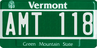 VT license plate AMT118