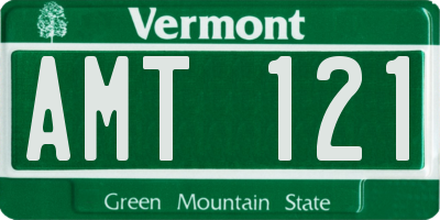VT license plate AMT121