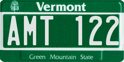 VT license plate AMT122