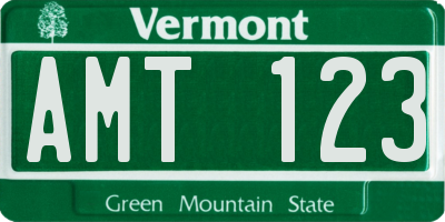 VT license plate AMT123