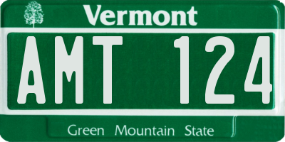 VT license plate AMT124