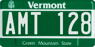 VT license plate AMT128
