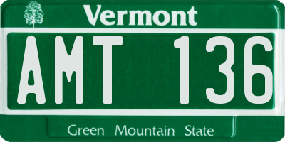 VT license plate AMT136