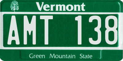 VT license plate AMT138