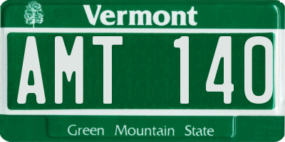 VT license plate AMT140