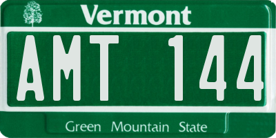 VT license plate AMT144