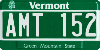 VT license plate AMT152