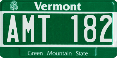 VT license plate AMT182