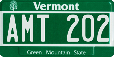 VT license plate AMT202
