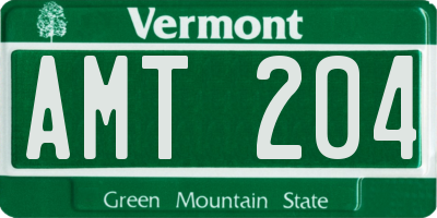VT license plate AMT204
