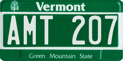 VT license plate AMT207