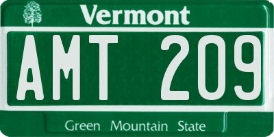 VT license plate AMT209