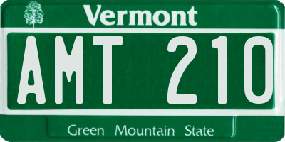 VT license plate AMT210