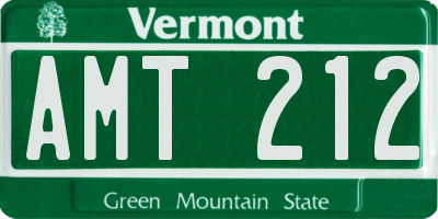 VT license plate AMT212