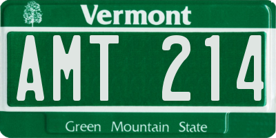 VT license plate AMT214