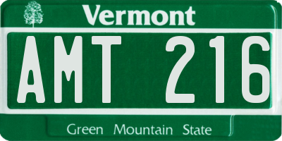 VT license plate AMT216