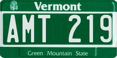VT license plate AMT219